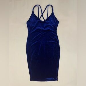 Elegant Royal Blue Velvet Dress